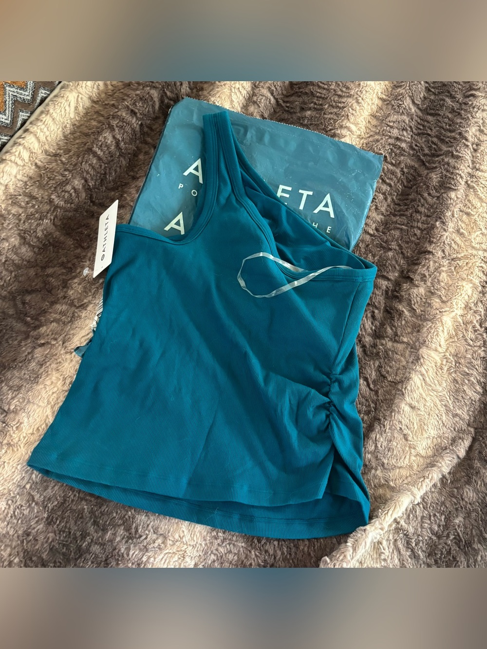 Athleta Signature Ribbed Asymmetrical Support Top - Picture 4 of 5